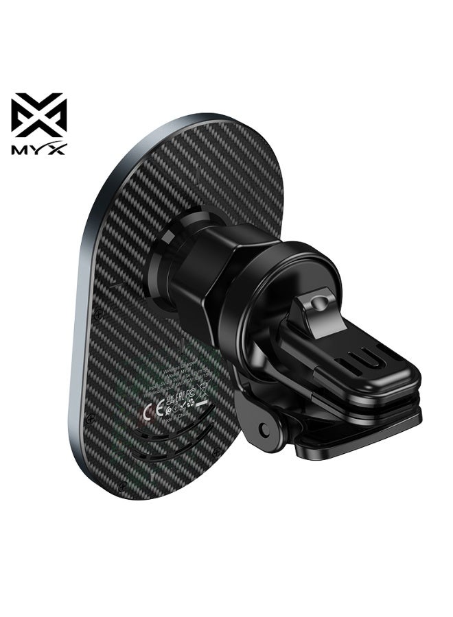 MYX Mag Drive Magnetic Wireless Fast Charging In-Car Phone Holder | 360° Rotate & Tilt | For iPhone 12 Series & Above - Image 2